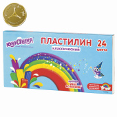 Пластилин классический ЮНЛАНДИЯ "ЮНЫЙ ВОЛШЕБНИК", 24 цвета, 480 г, со стеком, ВЫСШЕЕ КАЧЕСТВО, 105902 за 200 ₽. Пластилин.  Доставка по РФ. Без переплат!