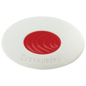 Ластик BRAUBERG "Oval PRO", 40х26х8 мм, овальный, красный пластиковый держатель, 229560 за 20 ₽. Ластики классические. Доставка по РФ. Без переплат!