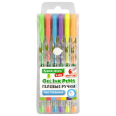 Ручки гелевые ПАСТЕЛЬНЫЕ BRAUBERG KIDS "CUTE ANIMALS", НАБОР 6 ЦВЕТОВ, корпус с печатью, узел 1 мм, линия письма 0,7 мм, 144439 за 61 ₽. Наборы гелевых ручек.  Доставка по РФ. Без переплат!