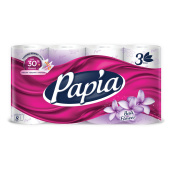 Бумага туалетная быт., спайка 8 шт., 3-слойная (8х16,5 м), PAPIA, аромат "Балийский цветок", 5080738 за 293 ₽. Туалетная бумага офисно-бытовая.  Доставка по РФ. Без переплат!