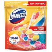 Блок туалетный подвесной твердый 2х50 г + 3х50 г, ДОМЕСТОС "Свежесть цитруса и цветочный букет" за 572 ₽. Освежители для туалета.  Доставка по РФ. Без переплат!