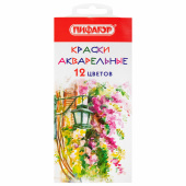 Краски акварельные ПИФАГОР 12 цветов, медовые, круглые кюветы, 192549 за 47 ₽. Акварель школьная.  Доставка по РФ. Без переплат!