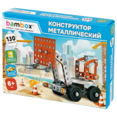 Конструктор металлический "Погрузчик", цветной, с подвижными деталями, 130 элементов, BAMBOX (БАМБОКС), 667033 за 360 ₽. Конструкторы.  Доставка по РФ. Без переплат!