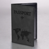 Обложка для паспорта "Passport Map", мягкая экокожа, графитовая, STAFF, 238875 за 110 ₽. Обложки для паспорта.  Доставка по РФ. Без переплат!