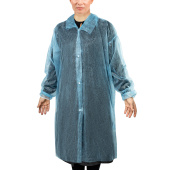 Халат одноразовый голубой на кнопках КОМПЛЕКТ 10 шт., XXL, 56-58 размер, 110 см, рукав на резинке, 20 г/м2, СНАБЛАЙН за 822 ₽. Одноразовая медицинская одежда.  Доставка по РФ. Без переплат!