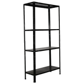 Стеллаж металлический BOOMHOUSE (БУМХАУС), 1500x750x300 мм, 4 полки, нагрузка на стеллаж до 120 кг, черный, 291420 за 2&nbsp;582 ₽. Стеллажи металлические универсальные.  Доставка по РФ. Без переплат!
