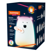 Ночник силиконовый LED "Медведь" 111x111x160 мм, белый свет/RGB, таймер, USB, аккумулятор 1200 мАч, DASWERK (ДАСВЕРК), 238938 за 890 ₽. Светильники-ночники.  Доставка по РФ. Без переплат!