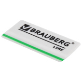 Ластик BRAUBERG "Line", 57х18х8 мм, белый, прямоугольный, скошенные края, 221036 за 15 ₽. Ластики классические.  Доставка по РФ. Без переплат!