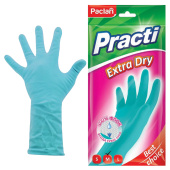 Перчатки МНОГОРАЗОВЫЕ резиновые PACLAN "Extra Dry", хлопчатобумажное напыление, 100% флок, размер M (средний), синие, вес 52 г, 7340, 407340 за 144 ₽. Перчатки латексные и резиновые.  Доставка по РФ. Без переплат!