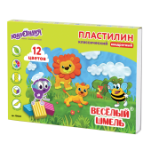Пластилин классический ЮНЛАНДИЯ "ВЕСЁЛЫЙ ШМЕЛЬ", 12 цветов, 204 г, СО СТЕКОМ, КВАДРАТНЫЙ, 104823 за 99 ₽. Пластилин.  Доставка по РФ. Без переплат!