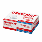 Скрепки ОФИСМАГ, 33 мм, никелированные, 100 шт., в картонной коробке, 225153 за 53 ₽. Скрепки канцелярские.  Доставка по РФ. Без переплат!