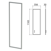 Дверь СТЕКЛО в алюминиевой рамке "Приоритет", правая, 356х20х1165 мм, БЕЗ ФУРНИТУРЫ, К-940 за 15 393 ₽. Набор мебели "Приоритет".  Доставка по РФ. Без переплат!