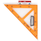 Треугольник прямоугольный для классной доски, пластиковый 30х30х50 см, с держателем, ПИФАГОР, 210875 за 255 ₽. Чертежные принадлежности для доски.  Доставка по РФ. Без переплат!