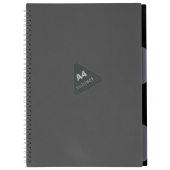 Тетрадь обложка пластик, А4 80 л., гребень, 4 разделителя, клетка, BRAUBERG, серый, 405365 за 266 ₽. Тетради формата А4.  Доставка по РФ. Без переплат!