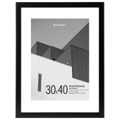 Рамка 30х40 см с паспарту 21х30 см небьющаяся, багет 20 мм, пластик, BRAUBERG "New Age", черная, 391277 за 840 ₽. Рамки для дипломов, сертификатов, грамот, фотографий.  Доставка по РФ. Без переплат!