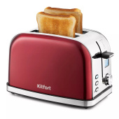 Тостер KITFORT КТ-2036-1, 950 Вт, 2 тоста, 8 режимов, цифровой дисплей, металлический, красный за 5&nbsp;635 ₽. Тостеры и вафельницы.  Доставка по РФ. Без переплат!