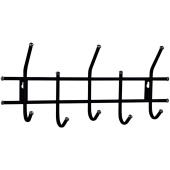 Вешалка настенная "Стандарт 2/5", 220х475х95 мм, 5 крючков, металл, черная за 581 ₽. Вешалки настенные.  Доставка по РФ. Без переплат!