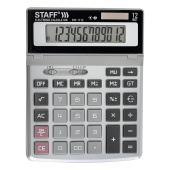Калькулятор настольный металлический STAFF STF-1712 (200х152 мм), 12 разрядов, двойное питание, 250121 за 966 ₽. Калькуляторы настольные. Доставка по РФ. Без переплат!
