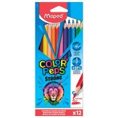 Карандаши цветные MAPED "COLOR PEP'S Strong", набор 12 цветов, грифель 3,2 мм, пластиковый корпус, 862712 за 140 ₽. Карандаши цветные. Доставка по РФ. Без переплат!