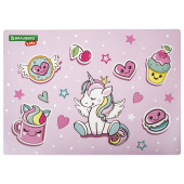 Настольное покрытие BRAUBERG KIDS, А3+, пластик, 46x33 см, "Мечты единорога", 271730 за 84 ₽. Коврики настольные детские.  Доставка по РФ. Без переплат!