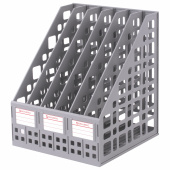 Лоток вертикальный для бумаг BRAUBERG "MAXI Plus", 240 мм, 6 отделений, сетчатый, сборный, серый, 237016 за 784 ₽. Лотки вертикальные (стойки-уголки).  Доставка по РФ. Без переплат!