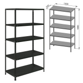 Стеллаж металлический BRABIX "ГРАФИТ MS KD-180/50-5", лофт, 1800х1000х500 мм, 5 полок, 291270, S240BR145593 за 9 599 ₽. Стеллажи металлические универсальные.  Доставка по РФ. Без переплат!