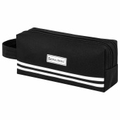 Пенал-органайзер BRAUBERG с ручкой, 2 отделения, полиэстер, 23x10 см, черный, 273592 за 338 ₽. Пеналы мягкие.  Доставка по РФ. Без переплат!