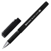 Ручка гелевая с грипом BRAUBERG "BLACK VIVID", ЧЕРНАЯ, корпус SOFT-TOUCH, пишущий узел 0,5 мм, линия письма 0,35 мм, 144541 за 54 ₽. Ручки гелевые неавтоматические.  Доставка по РФ. Без переплат!