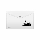 Папка-конверт с кнопкой ERICH KRAUSE "Clear Cat", A4, до 120 листов, прозрачный, 0,16 мм, 63500 за 48 ₽. Папки-конверты с кнопкой.  Доставка по РФ. Без переплат!