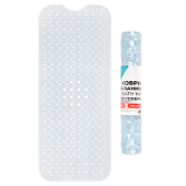 Коврик для ванны противоскользящий 100х40 см, "Полусферы", прозрачный, ПВХ, присоски, PRIMILA (ПРИМИЛА), 700376 за 401 ₽. Коврики для ванной комнаты.  Доставка по РФ. Без переплат!