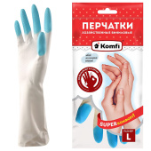 Перчатки МНОГОРАЗОВЫЕ виниловые SUPER КОМФОРТ, гипоаллергенные, размер 8-9, L (большой), вес 90 г, Komfi, ADM, 25591 за 163 ₽. Перчатки латексные и резиновые.  Доставка по РФ. Без переплат!