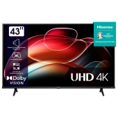 Телевизор HISENSE 43A6K, 43" (108 см), 3840 x 2160, 4K, 16:9, Vidaa, Wi-Fi, черный за 30&nbsp;721 ₽. Телевизоры.  Доставка по РФ. Без переплат!