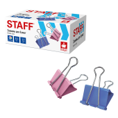 Зажимы для бумаг БОЛЬШИЕ STAFF ECO, КОМПЛЕКТ 12 шт., 51 мм, на 230 листов, цветные, картонная коробка, 274041 за 160 ₽. Зажимы для бумаг.  Доставка по РФ. Без переплат!