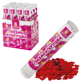 Хлопушка пневматическая ЗОЛОТАЯ СКАЗКА "СЕРДЕЧКИ" 30 см, фольга, сердечки, красный, 591475 за 141 ₽. Хлопушки.  Доставка по РФ. Без переплат!