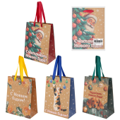 Пакет подарочный (1 шт.) новогодний, 18х10х23 см, "Зимнее волшебство", крафт, ассорти, ЗОЛОТАЯ СКАЗКА, 592435 за 54 ₽. Пакеты подарочные новогодние.  Доставка по РФ. Без переплат!