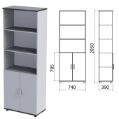 Шкаф полузакрытый "Монолит", 740х390х2050 мм, цвет серый (КОМПЛЕКТ) за 13 058 ₽. Набор мебели "Монолит".  Доставка по РФ. Без переплат!