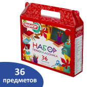 Набор школьных принадлежностей в подарочной коробке ПИФАГОР "НАБОР ПЕРВОКЛАССНИКА", 36 предметов, 880121 за 1&nbsp;093 ₽. Наборы первоклассников.  Доставка по РФ. Без переплат!