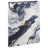 Тетрадь на кольцах А5, 175х215 мм, 120 л., под кожу, BRAUBERG VISTA, "Мрамор", 405207 за 404 ₽. Тетради на кольцах.  Доставка по РФ. Без переплат!