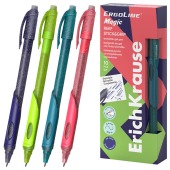 Ручка стираемая гелевая ERICH KRAUSE "ErgoLine Magic Stick&Grip", СИНЯЯ, корпус ассорти, 0,4 мм, 63145 за 149 ₽. Ручки со стираемыми чернилами.  Доставка по РФ. Без переплат!