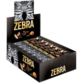 Батончик вафельный глазированный ZEBRA с изюмом и арахисом в мягкой карамели, 40 г, в шоу-боксе, ЯВ252 за 50 ₽. Конфеты фасованные.  Доставка по РФ. Без переплат!