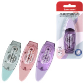 Корректирующая лента BRAUBERG PASTEL, 5 мм х 6 м, ассорти, блистер, 272666 за 97 ₽. Корректирующие ленты.  Доставка по РФ. Без переплат!