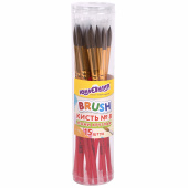 Кисть ПОНИ, круглая, № 8, цветная ручка, ЮНЛАНДИЯ, 201066 за 78 ₽. Кисти для рисования.  Доставка по РФ. Без переплат!
