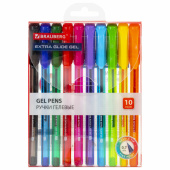 Ручки гелевые BRAUBERG "Extra Glide Gel", НАБОР 10 ЦВЕТОВ, трехгранные, игольчатый наконечник 0,7 мм, линия 0,5 мм, 144079 за 314 ₽. Наборы гелевых ручек.  Доставка по РФ. Без переплат!