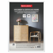 Рамка 21х30 см белая, пластик, багет 8 мм, BRAUBERG "Slim", плотный задник с ножкой, акриловый экран, 391314 за 348 ₽. Рамки для дипломов, сертификатов, грамот, фотографий.  Доставка по РФ. Без переплат!