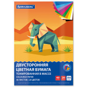 Цветная бумага А4 ТОНИРОВАННАЯ В МАССЕ, 40 листов, 20 цветов, склейка, 80 г/м2, BRAUBERG, 116339 за 167 ₽. Бумага цветная в наборах.  Доставка по РФ. Без переплат!