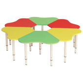 Стол детский "Ромашка", 6 лепестков, 1300х1300х400-580 мм, регулируемый, рост 0-3 (85-145 см), 3 цвета за 22&nbsp;565 ₽. Столы детские.  Доставка по РФ. Без переплат!