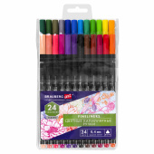 Ручки капиллярные (линеры), 24 ЦВЕТА, BRAUBERG ART "Classic", трехгранные, металлический наконечник, линия письма 0,4 мм, 144148 за 517 ₽. Ручки капиллярные и линеры.  Доставка по РФ. Без переплат!