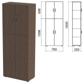 Шкаф закрытый "Канц", 700х350х1830 мм, цвет венге (КОМПЛЕКТ) за 15&nbsp;275 ₽. Набор мебели "Канц Микс".  Доставка по РФ. Без переплат!