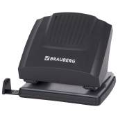 Дырокол BRAUBERG "SUPER", до 30 листов, черный, 272744 за 383 ₽. Дыроколы настольные.  Доставка по РФ. Без переплат!