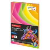 Бумага цветная BRAUBERG, А4, 75 г/м2, 100 л. (5 цветов х 20 листов), НЕОН, для офисной техники, 116667 за 312 ₽. Бумага цветная форматная.  Доставка по РФ. Без переплат!